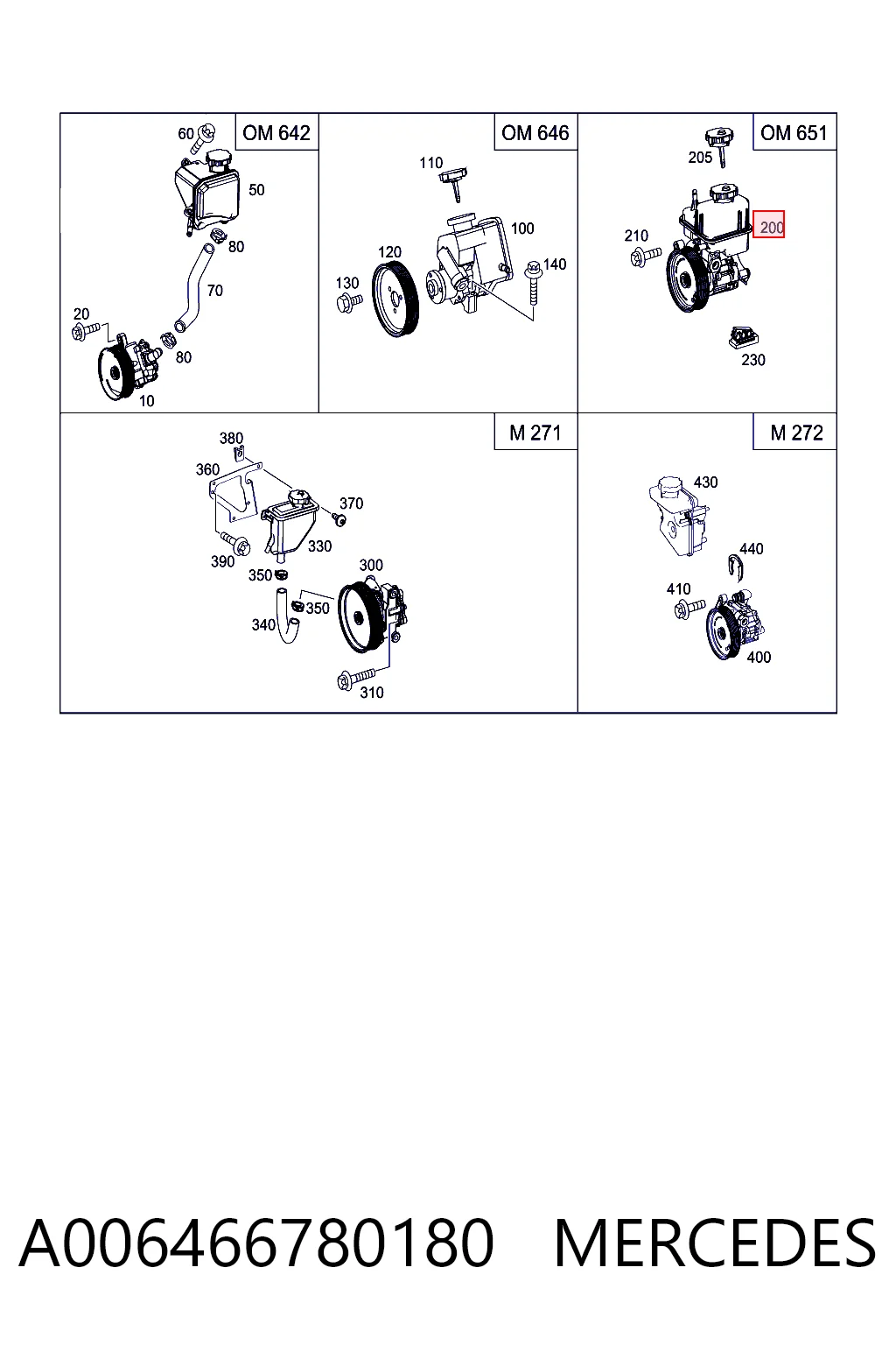 A006466780180 Mercedes Насос гідропідсилювача