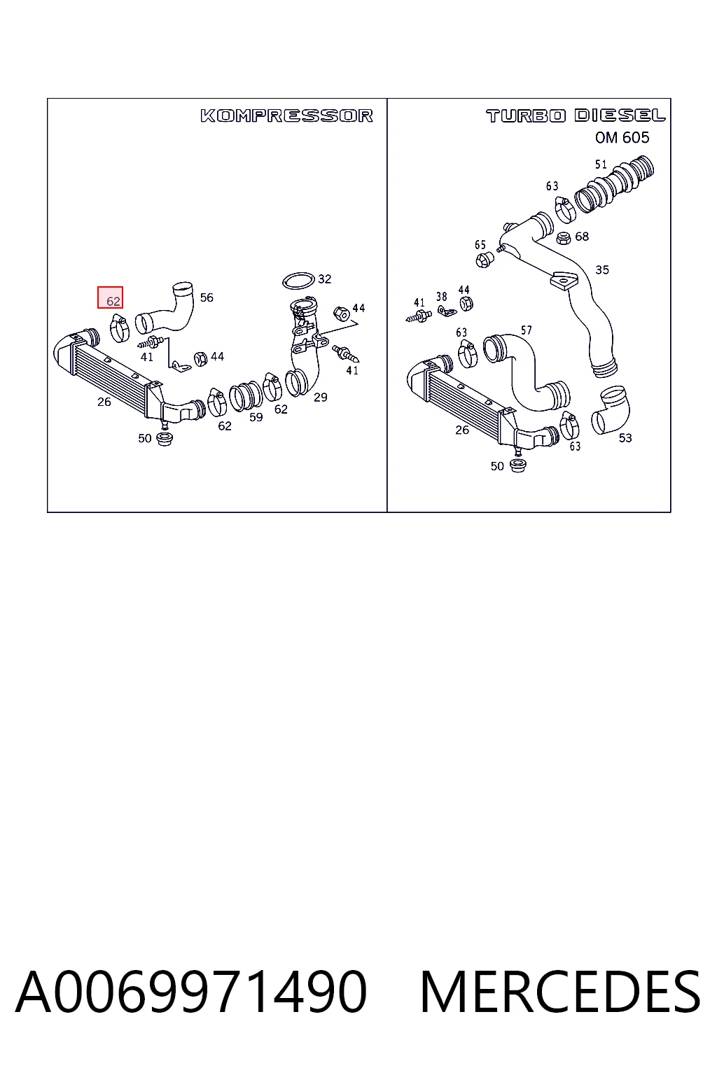 Купити A916026050000 Mercedes Хомут пружинний