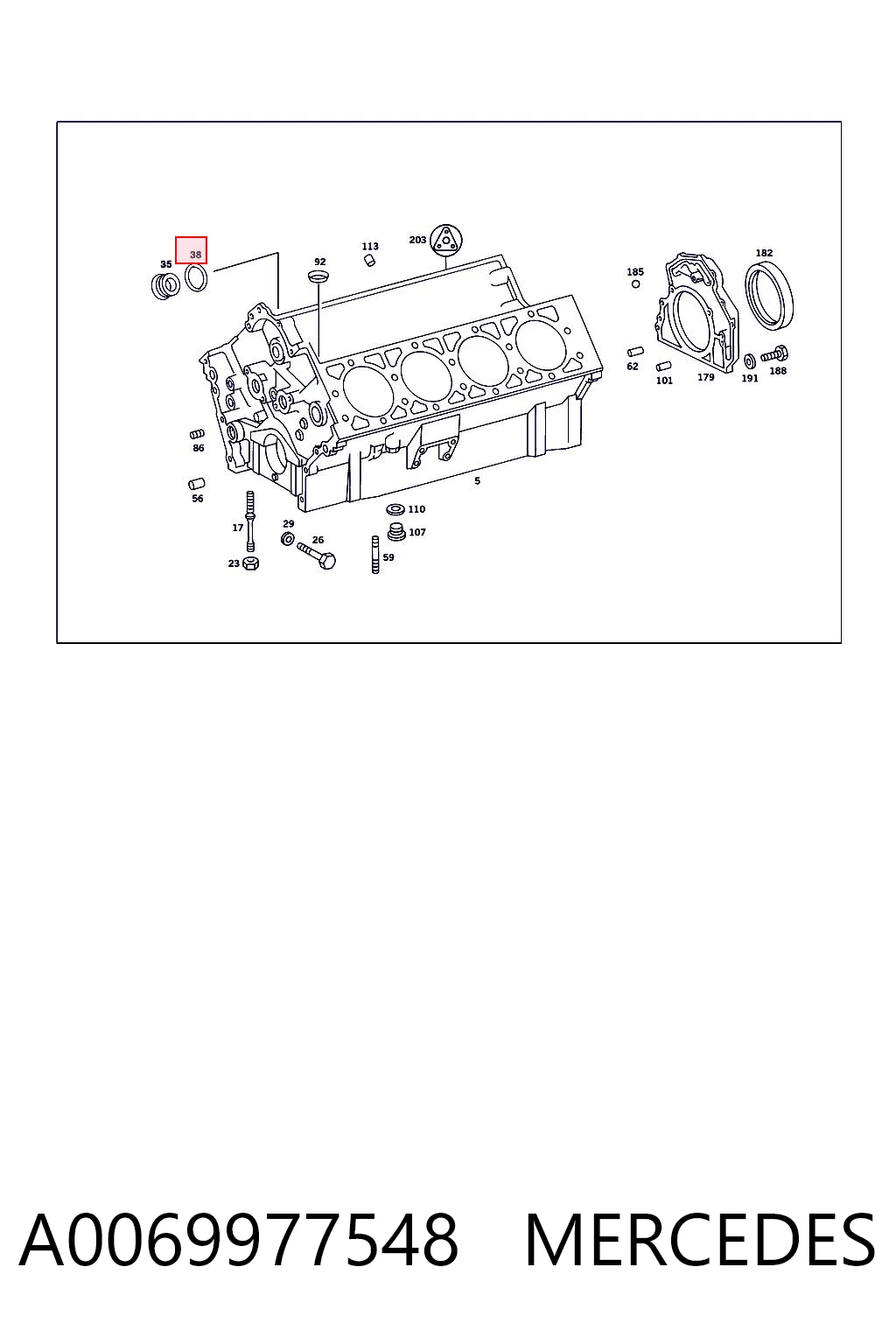 A0069977548 Mercedes Ущільнювальне кільце, універсальне