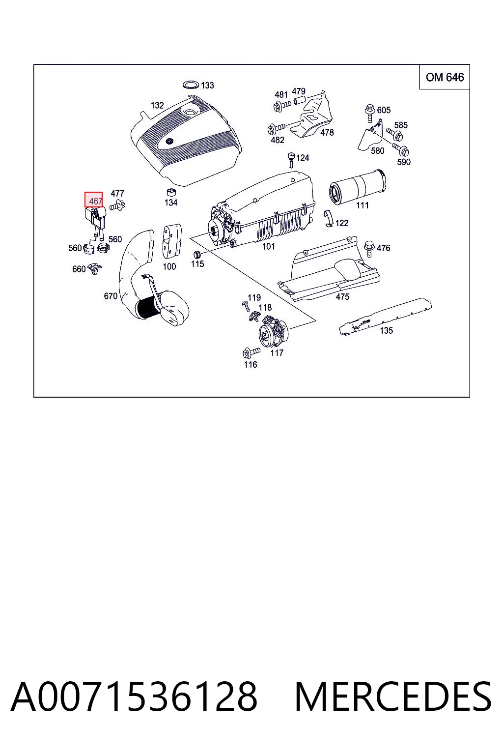 A0071536128 Mercedes Датчик тиску вихлопних газів