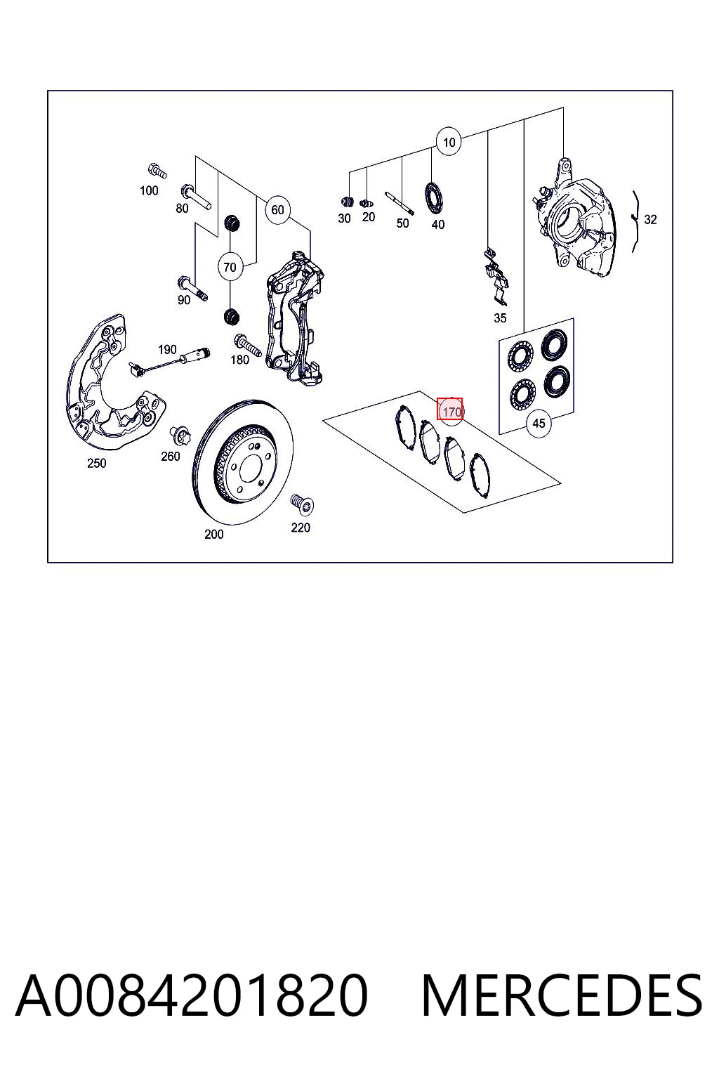 A0084201820 Mercedes Передні гальмівні колодки