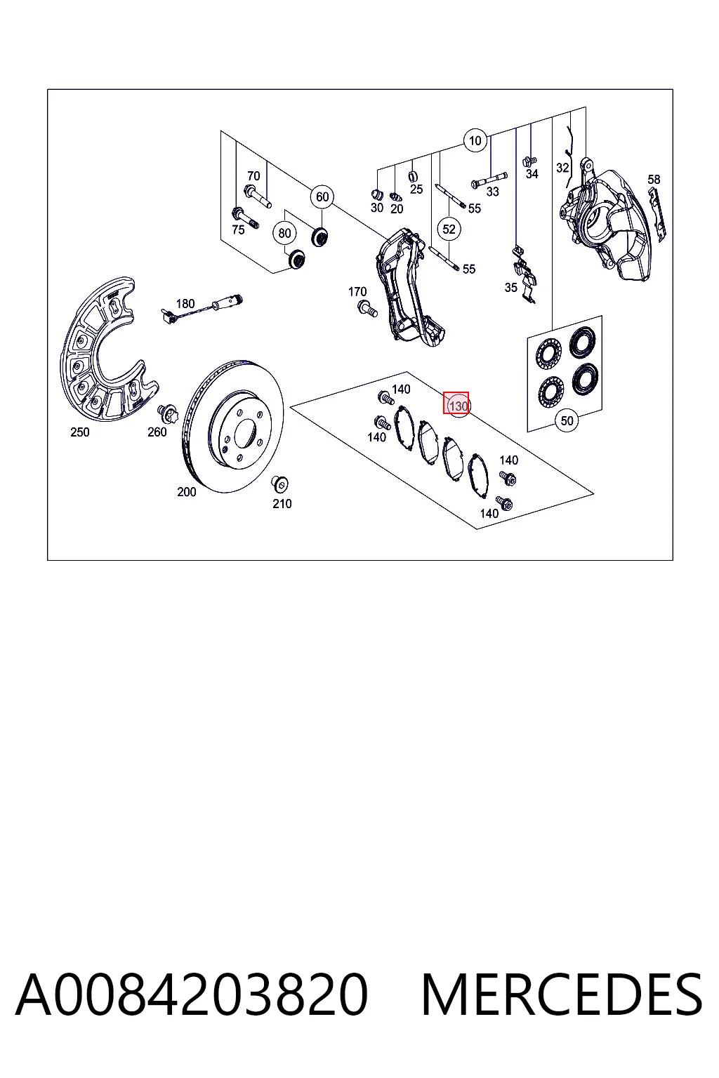 A0084203820 Mercedes Передні гальмівні колодки