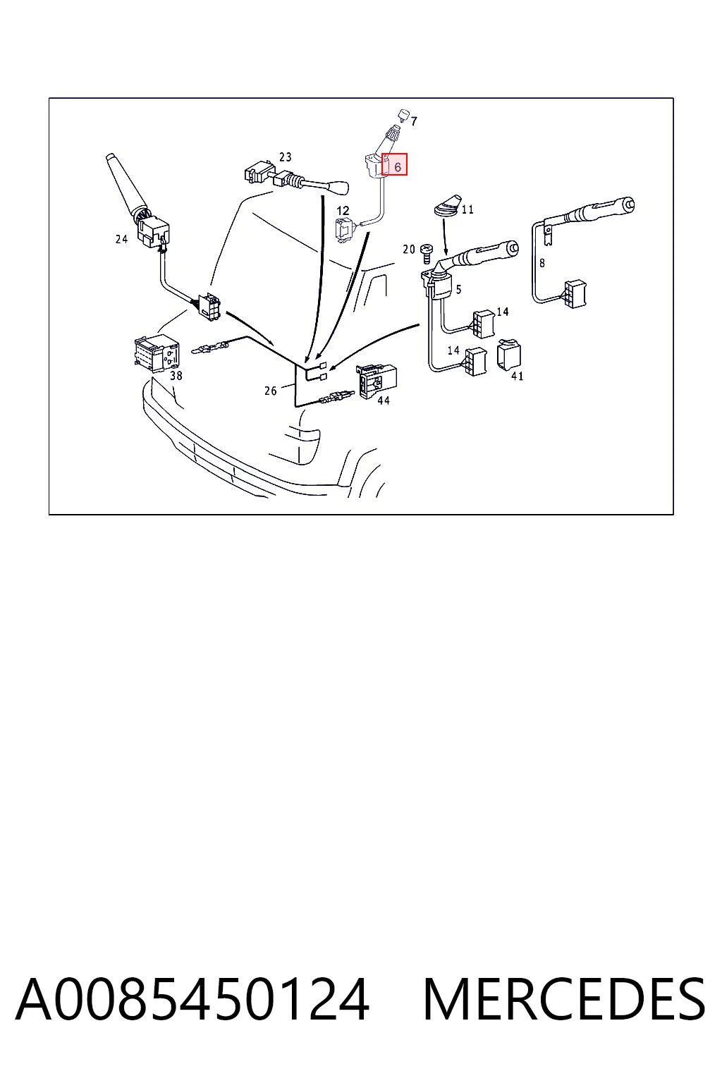 A0085450124 Mercedes Перемикач підрульовий, лівий