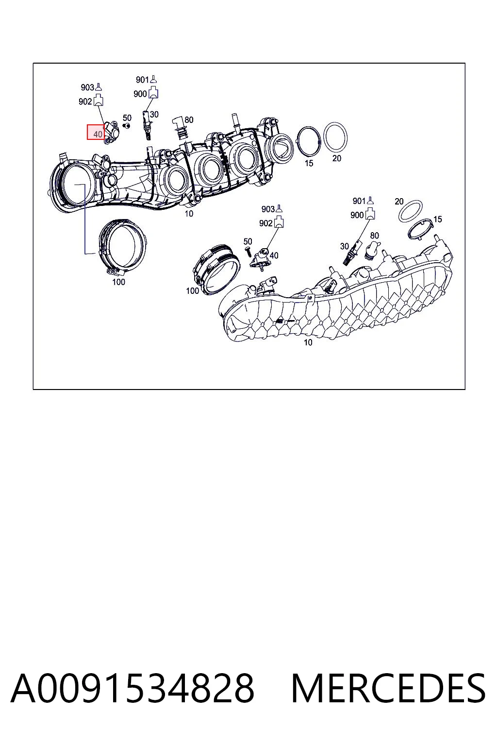 A0091534828 Mercedes Датчик наддува
