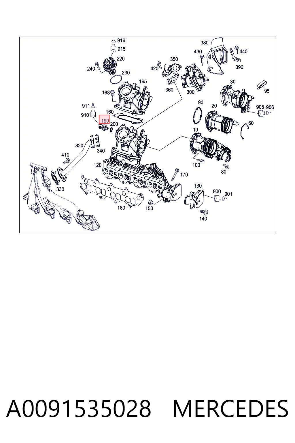 A0091535028 Mercedes Датчик тиску вихлопних газів