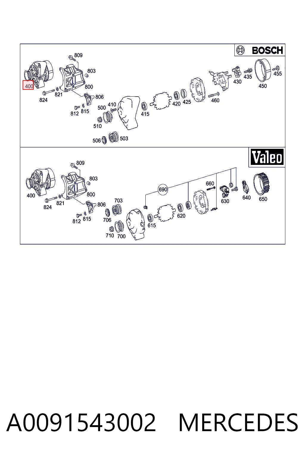 A0091543002 Mercedes Авто генератор