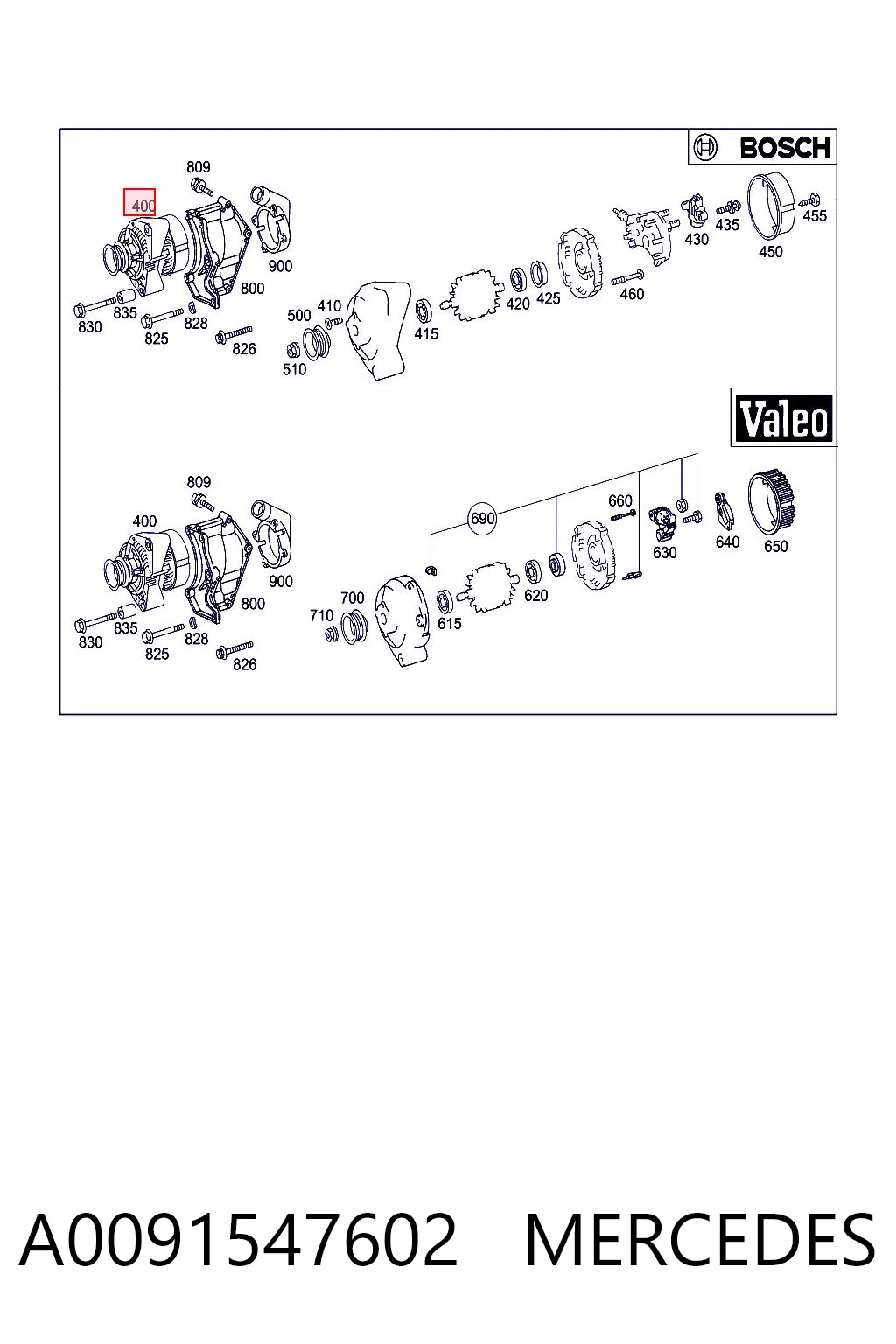 A0091547602 Mercedes Авто генератор