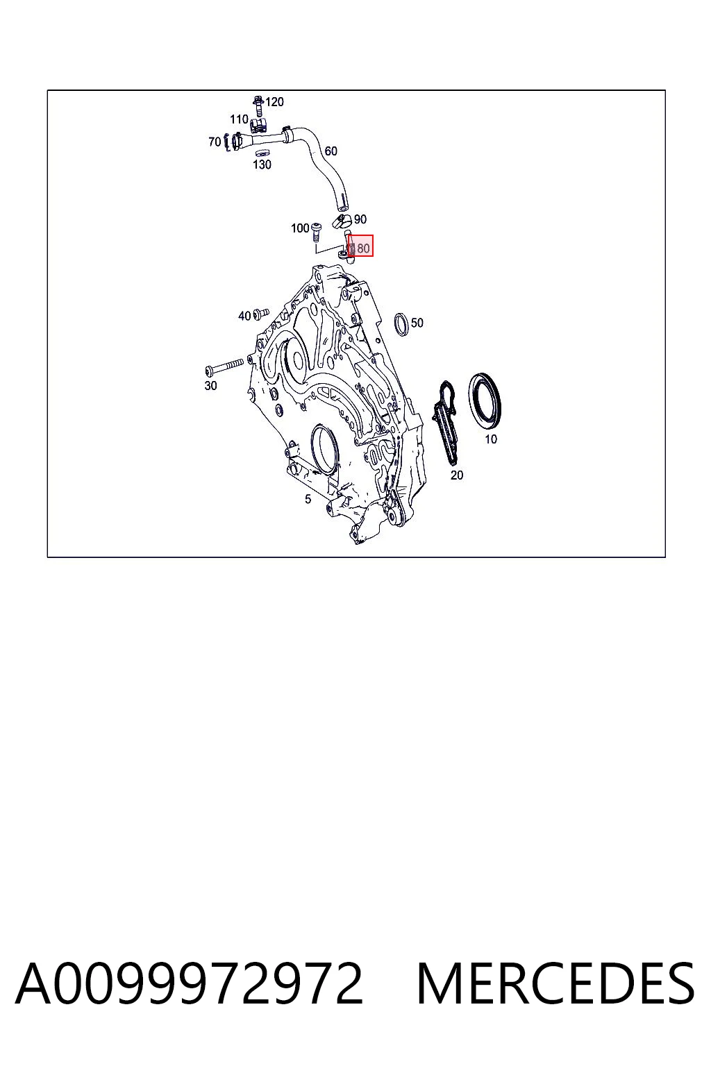 A0099972972 Mercedes Штуцер блоку системи охолодження