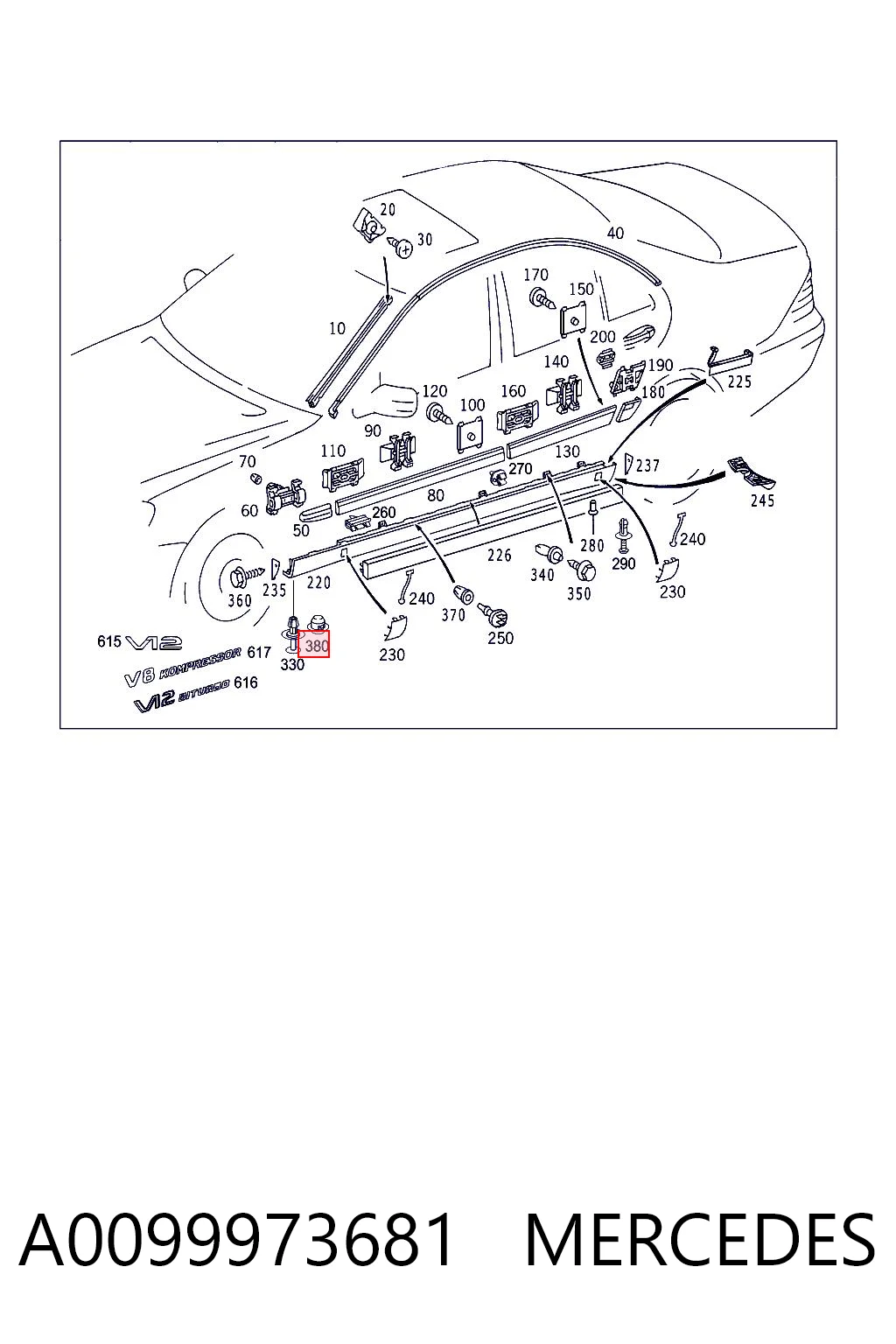 A0099973681 Mercedes 