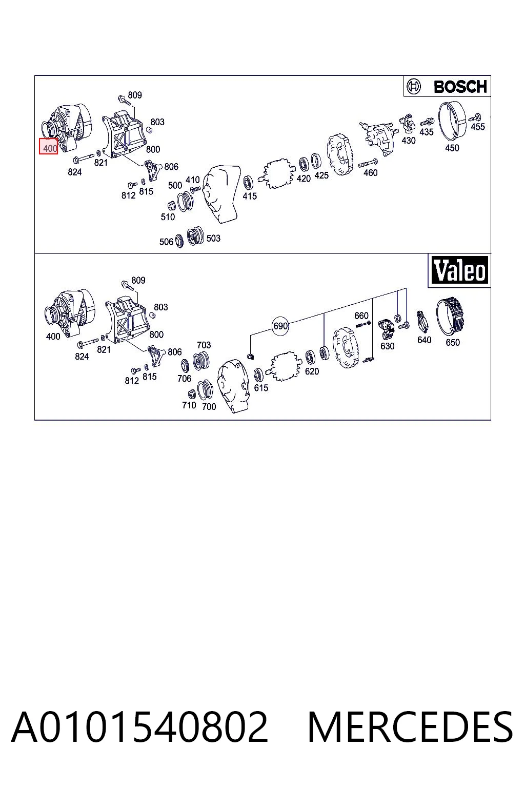 A0101540802 Mercedes Авто генератор