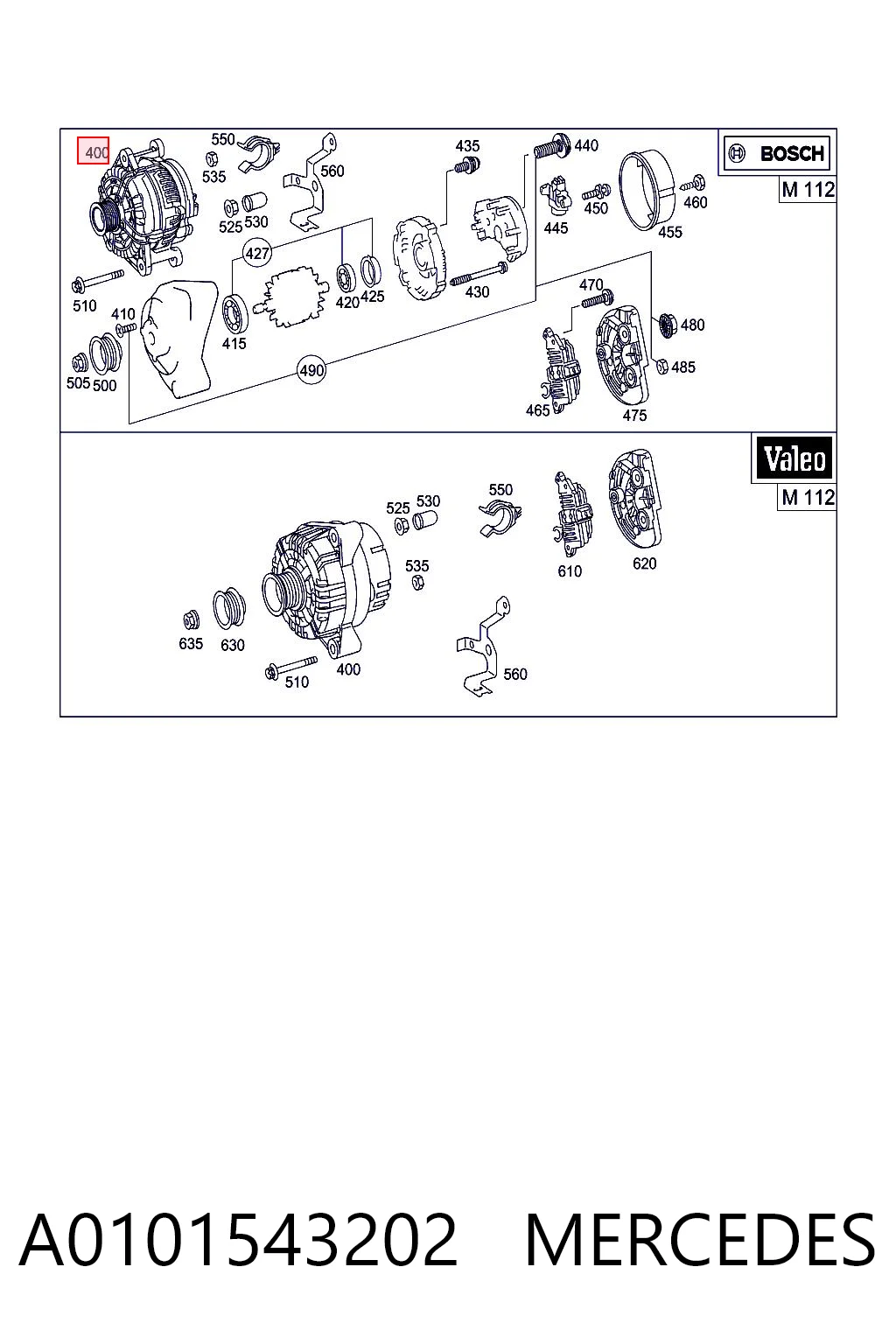 A0101543202 Mercedes Авто генератор
