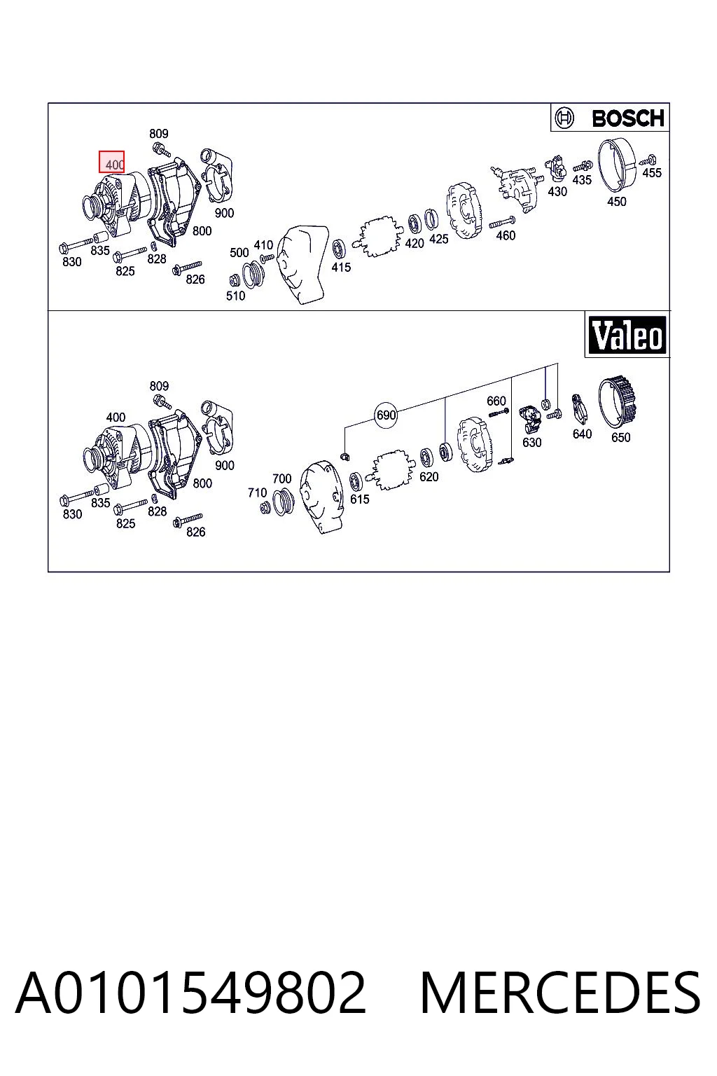 A0101549802 Mercedes Авто генератор
