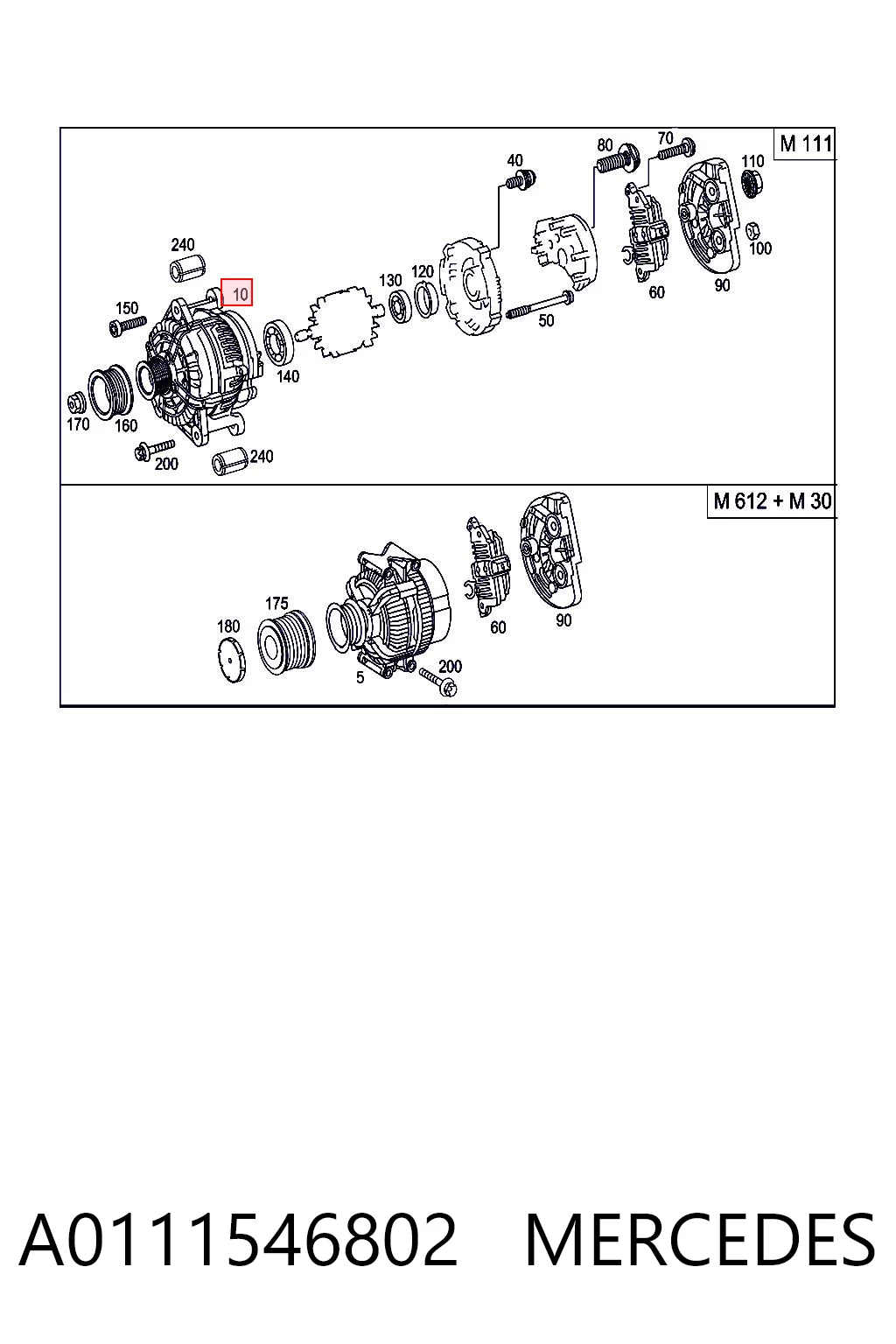 A0111546802 Mercedes Авто генератор