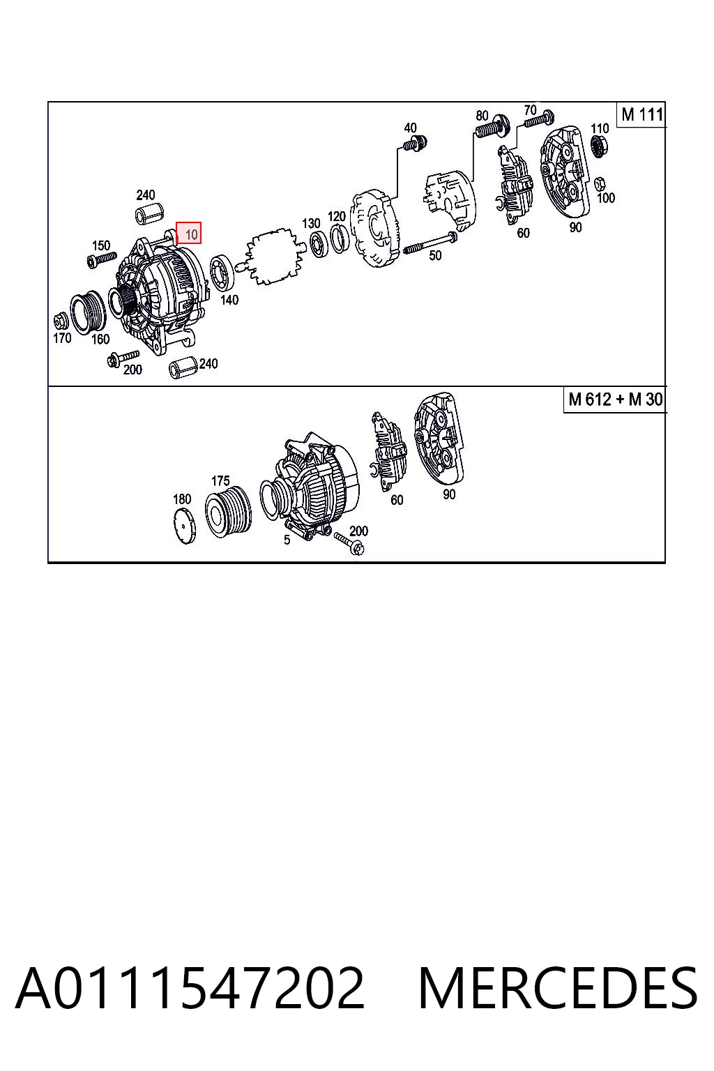 A0111547202 Mercedes Авто генератор