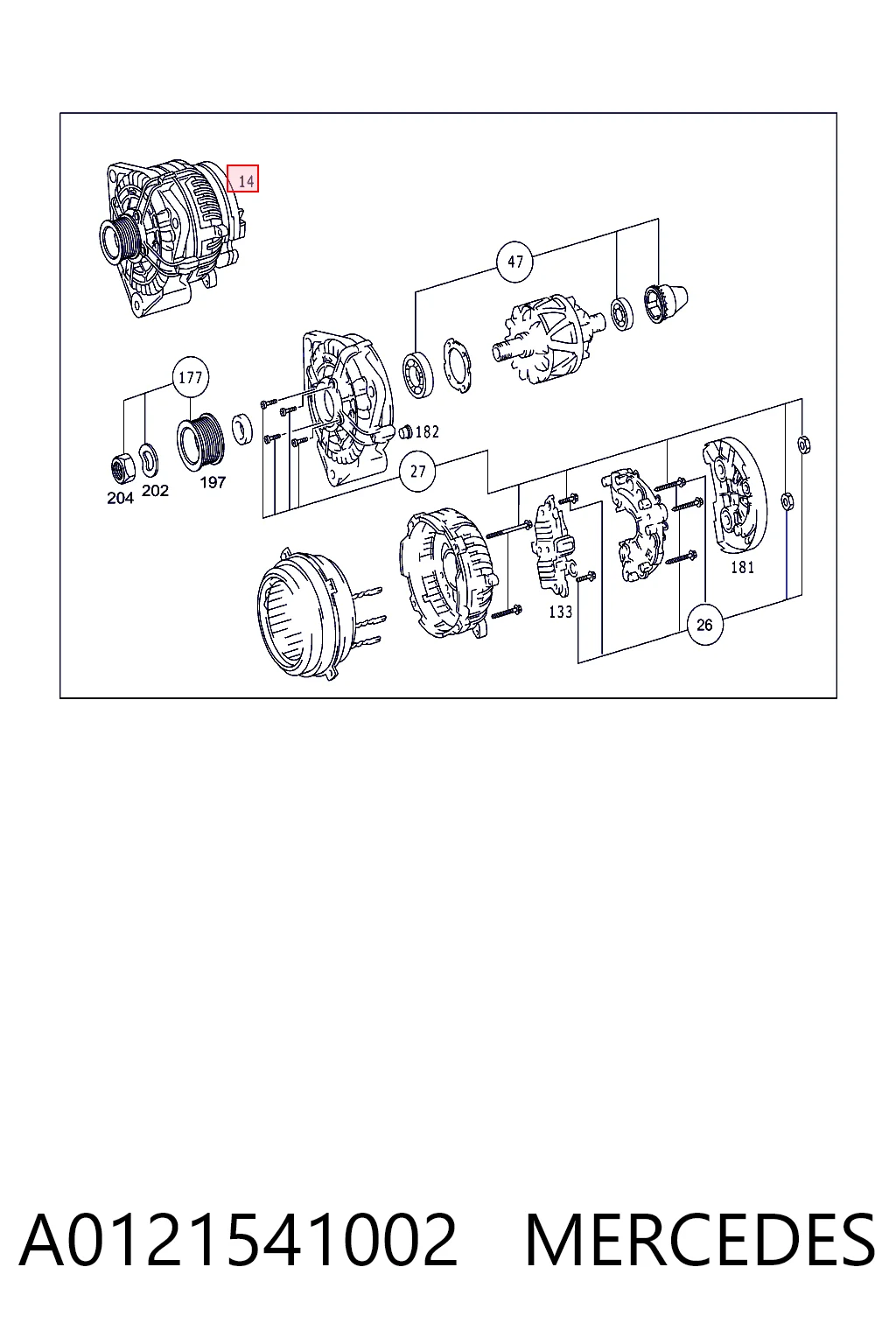 A0121541002 Mercedes Авто генератор