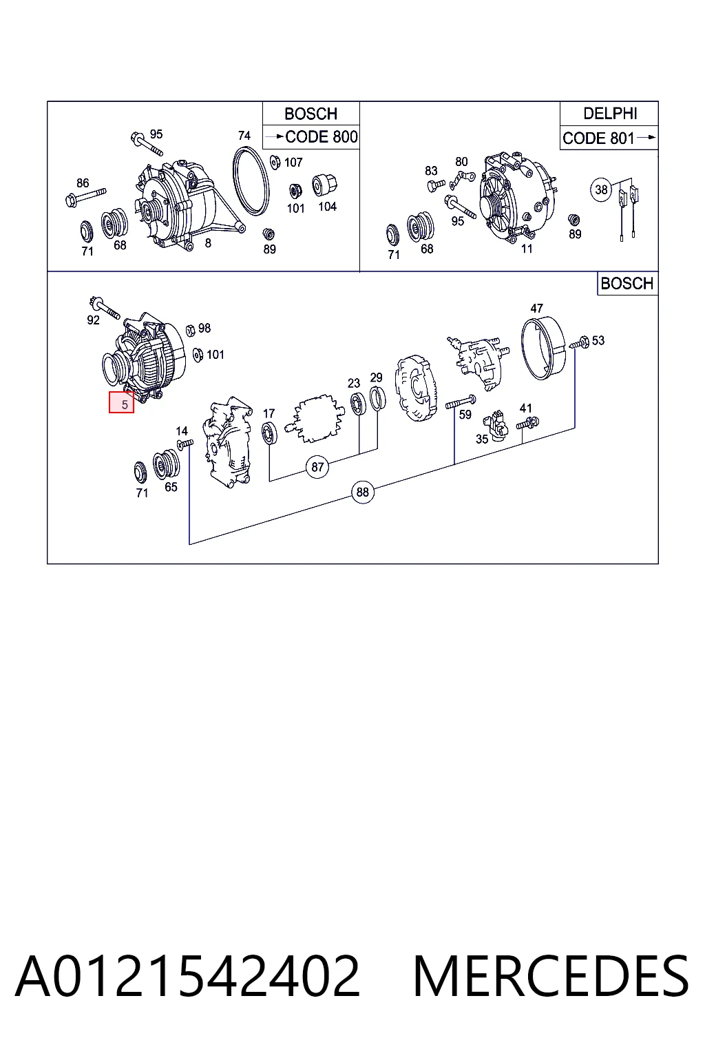 A0121542402 Mercedes Авто генератор
