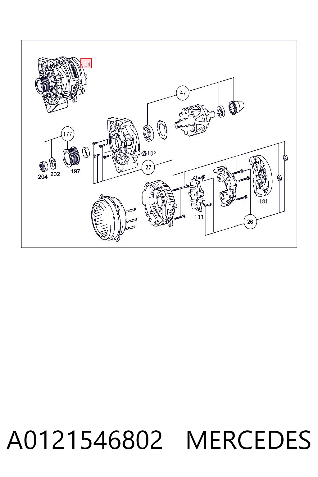 A0121546802 Mercedes Авто генератор