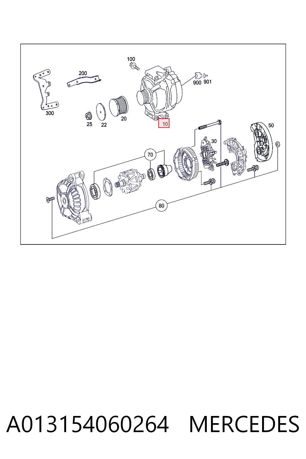 A013154060264 Mercedes Авто генератор