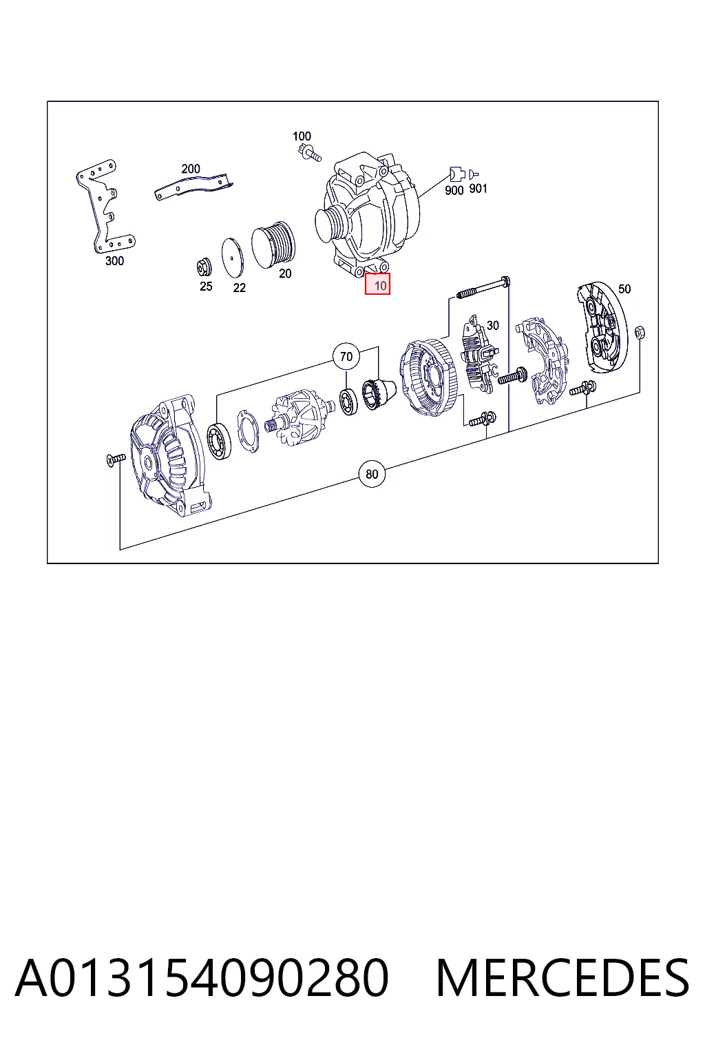 A013154090280 Mercedes Авто генератор