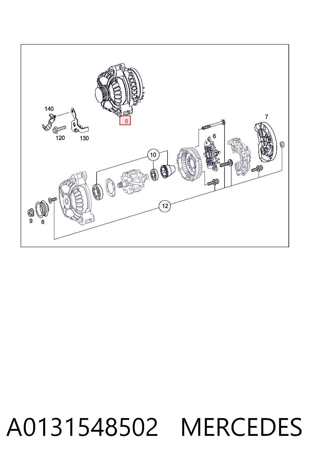 A0131548502 Mercedes Авто генератор