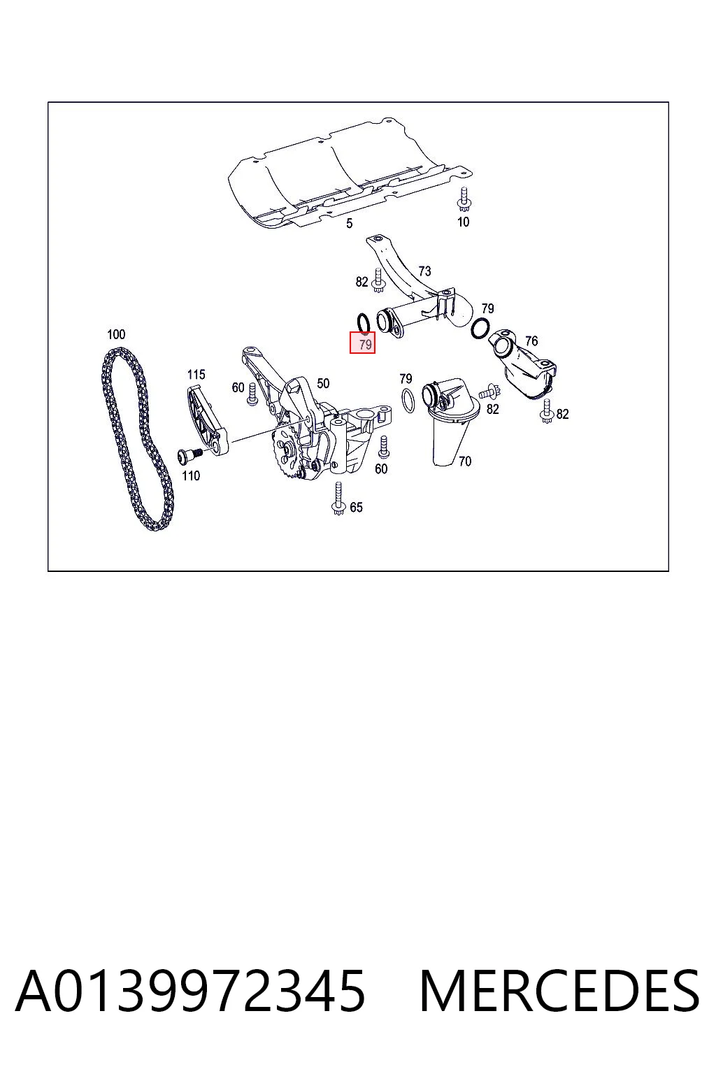 A0139972345 Mercedes Прокладка маслозабірника