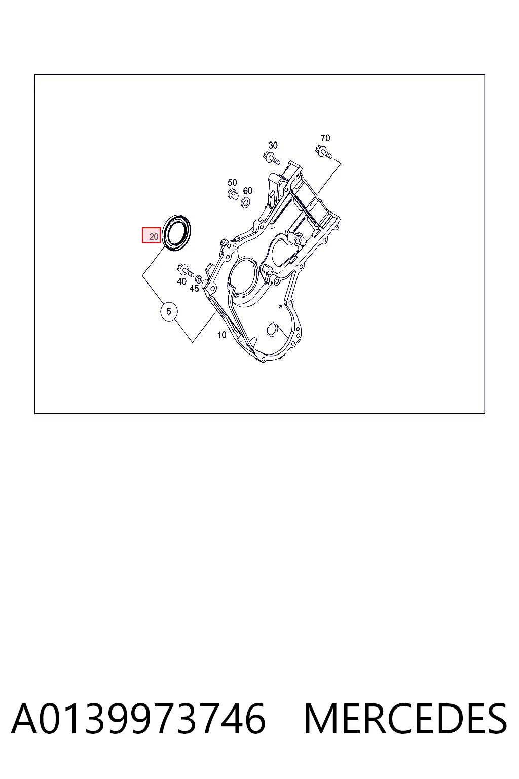 A0139973746 Mercedes Сальник колінчастого валу
