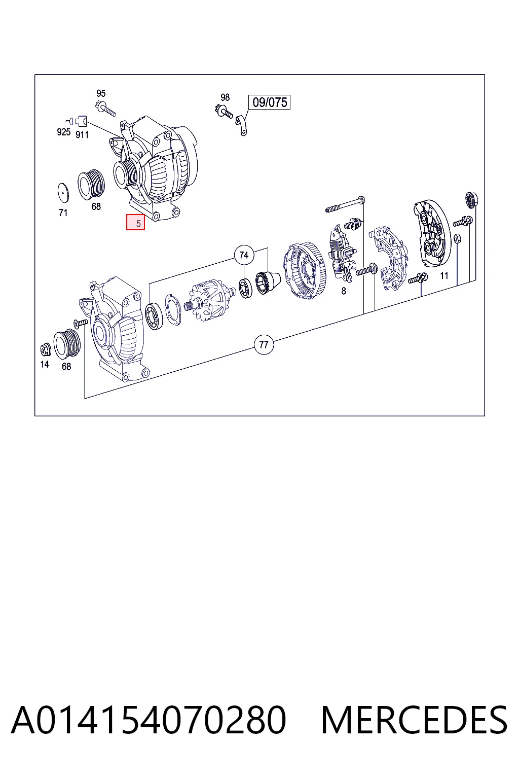 A014154070280 Mercedes Авто генератор