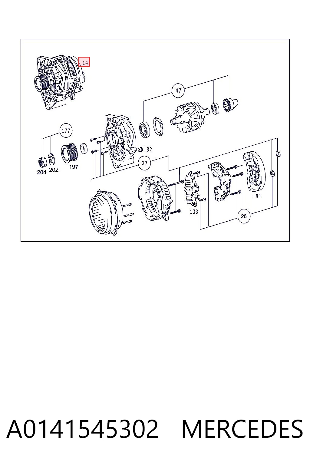 A0141545302 Mercedes Авто генератор