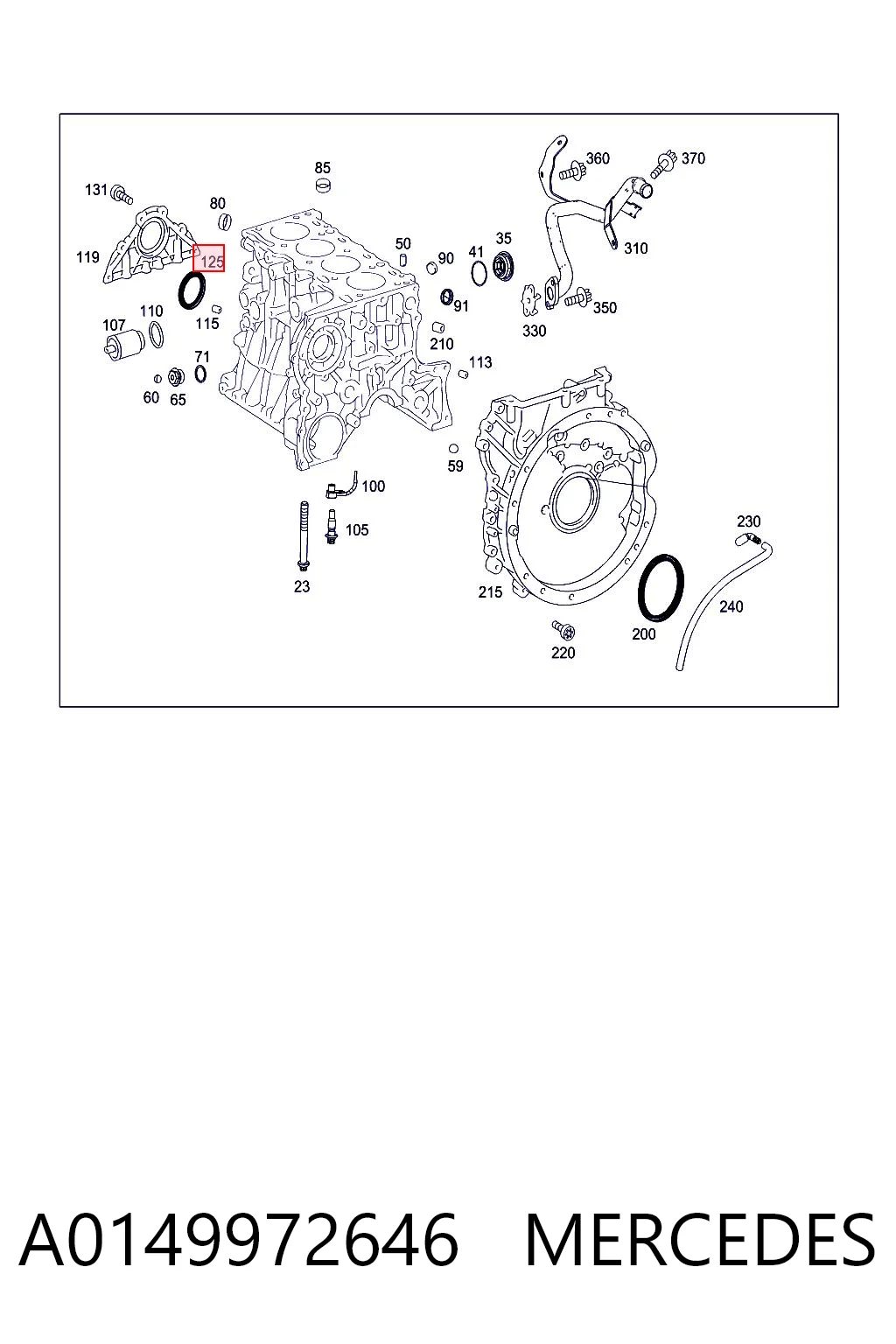 A0149972646 Mercedes Сальник колінчастого валу
