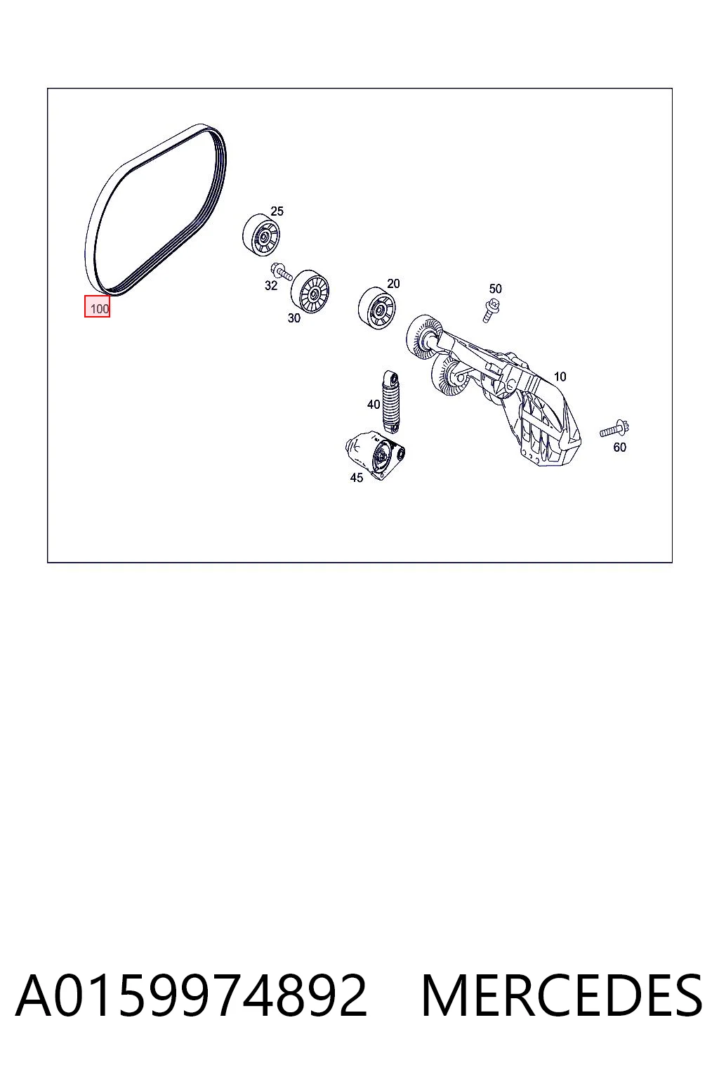 A0159974892 Mercedes Поліклиновий ремінь