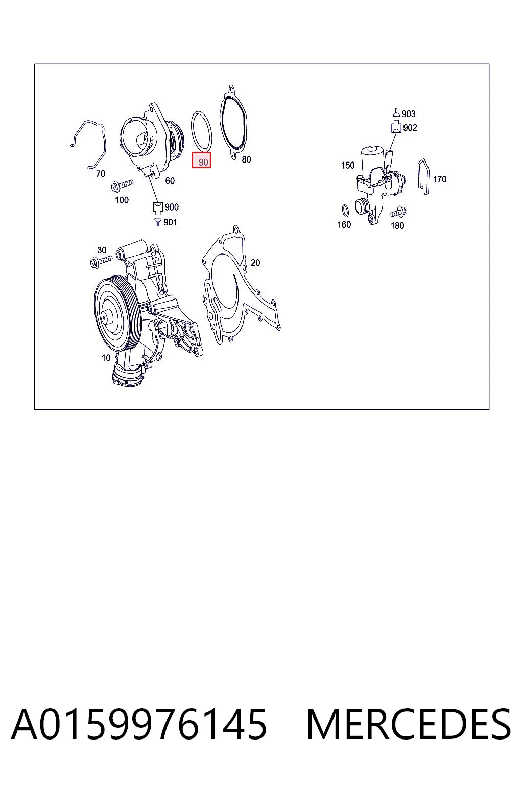 A0159976145 Mercedes Прокладка термостата