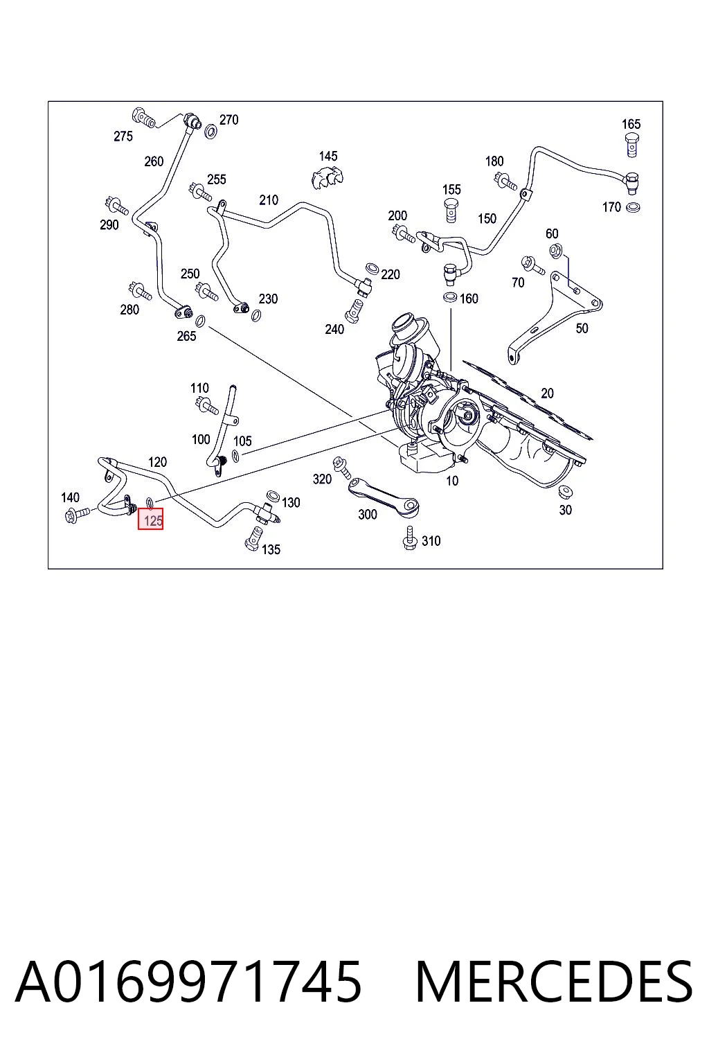 A0169971745 Mercedes Кільце кришки масляного фільтра внутрішнє