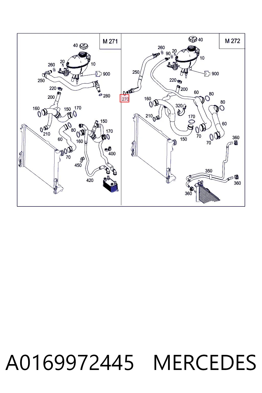 A0169972445 Mercedes Ущільнююче кільце патрубка радіатора