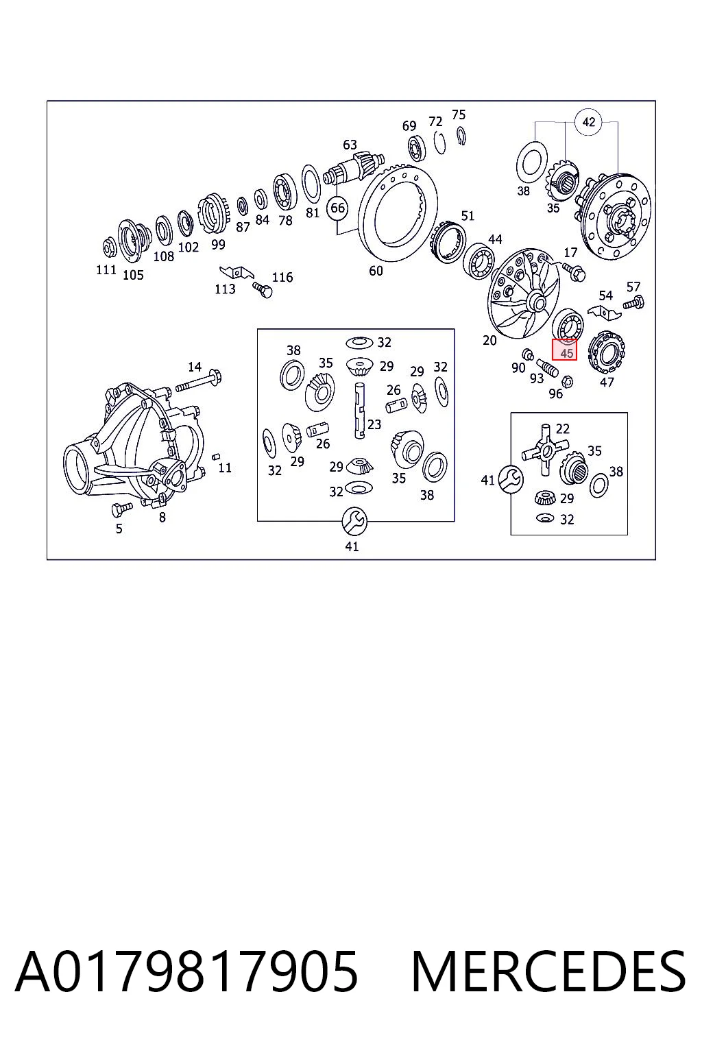 Купити 0735370064 ZF Parts Підшипник маточини задньої, зовнішній
