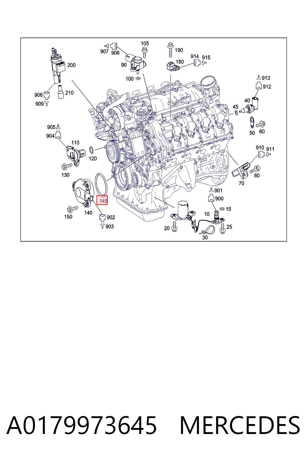 A0179973645 Mercedes Ущільнююче кільце фазорегулятора (магніту)