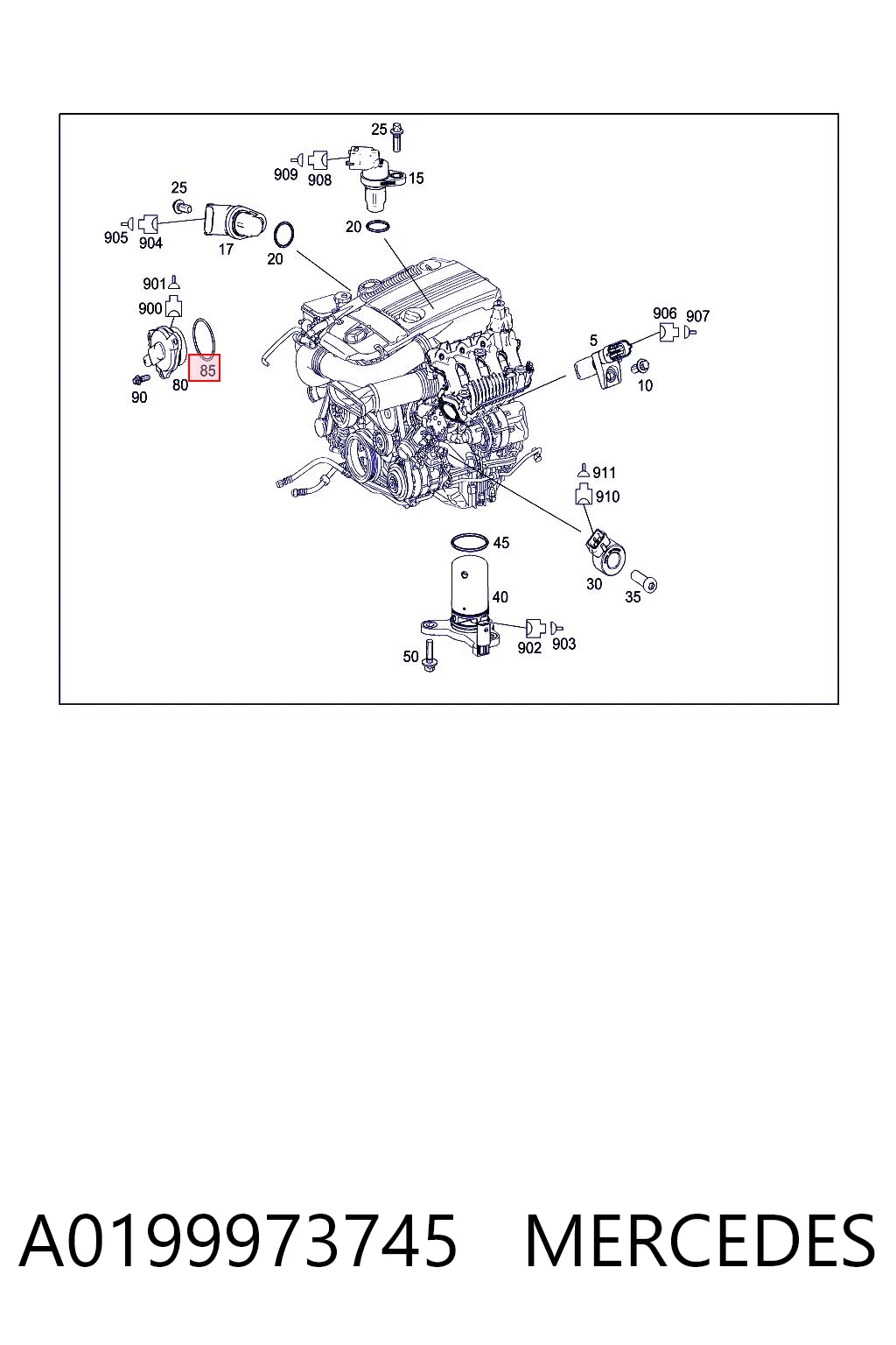 A0199973745 Mercedes Ущільнююче кільце фазорегулятора (магніту)