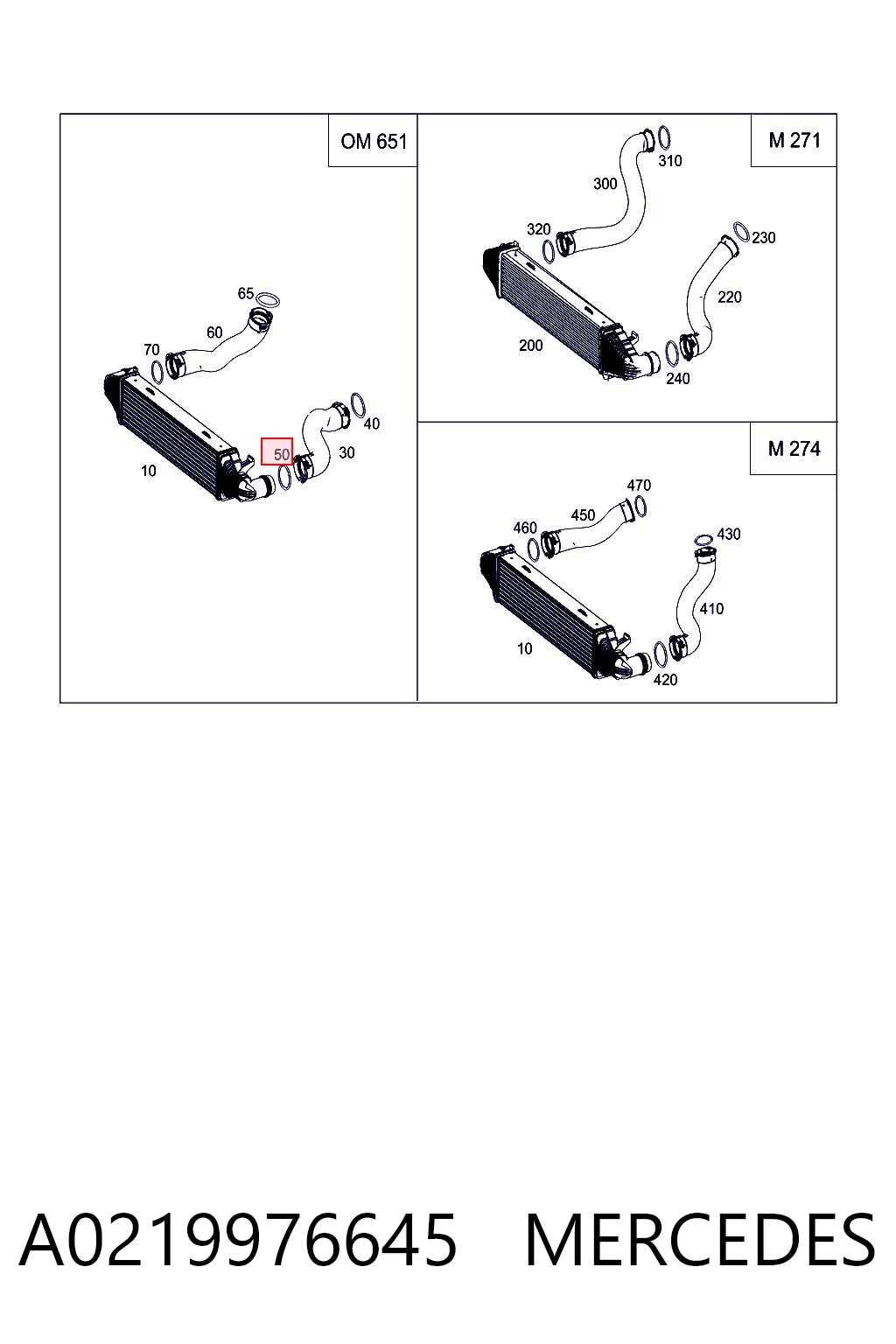 A0219976645 Mercedes Кільце ущільнювача патрубка интеркуллера