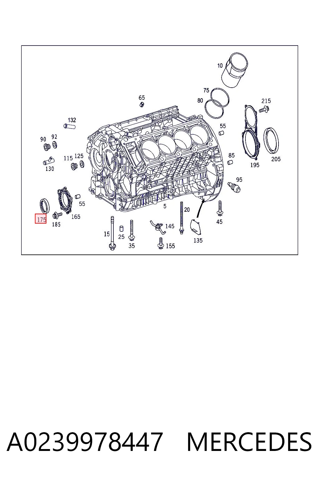 A0239978447 Mercedes Сальник колінчастого валу