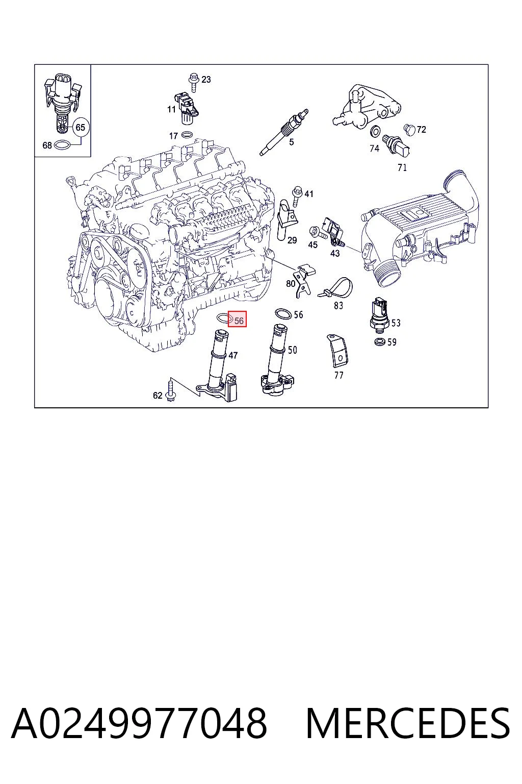 A0249977048 Mercedes Ущільнююче кільце датчика рівня олії
