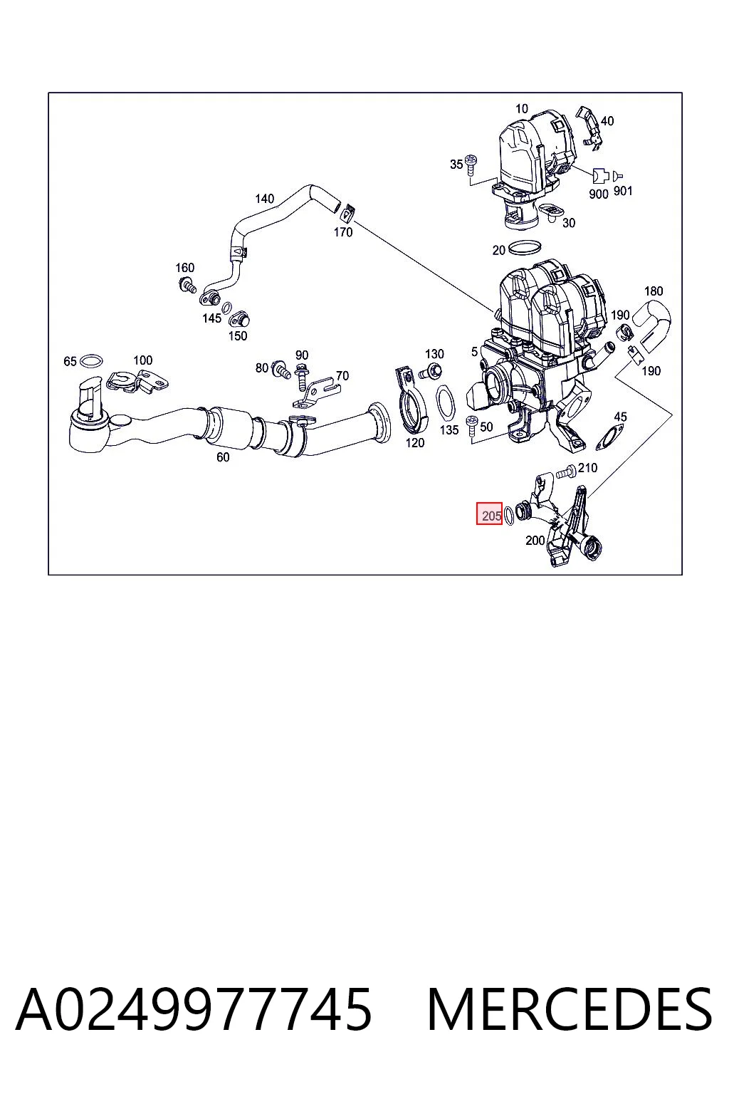 A0249977745 Mercedes Прокладка водяної помпи