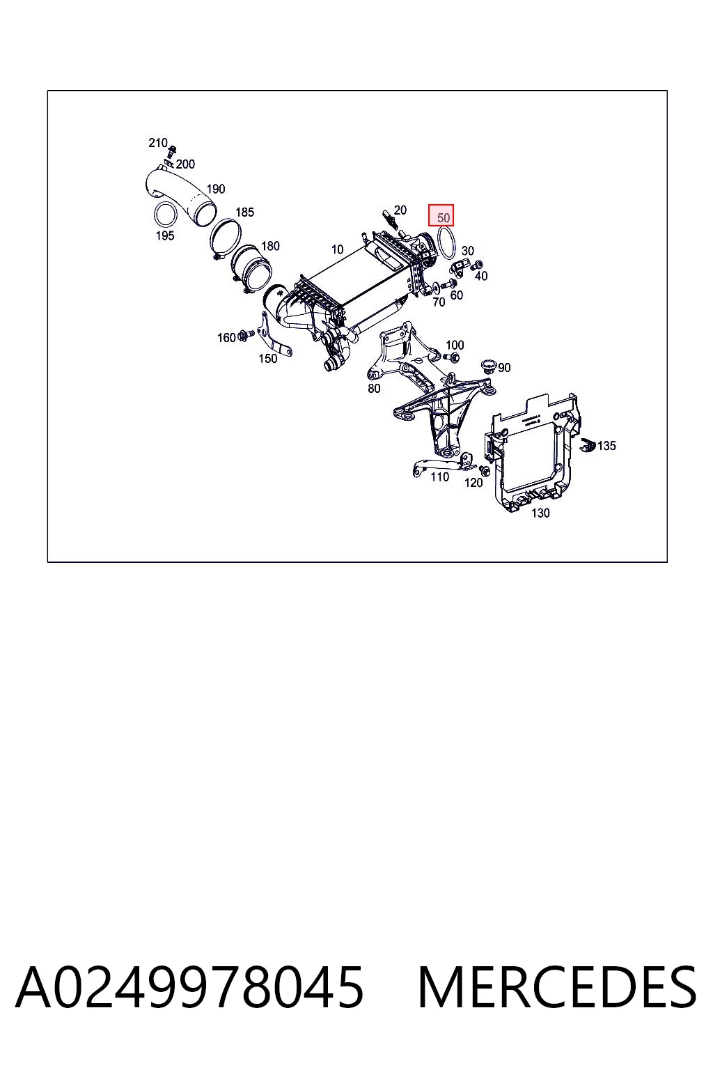 A0249978045 Mercedes Кільце ущільнювача патрубка интеркуллера