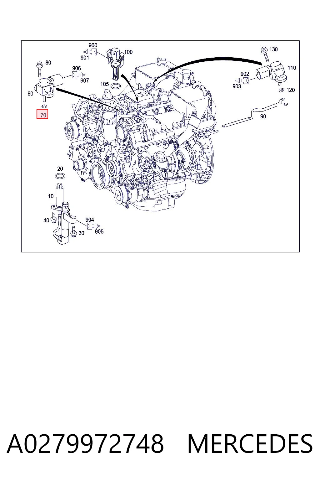 A0279972748 Mercedes Кільце ущільнювача патрубка интеркуллера