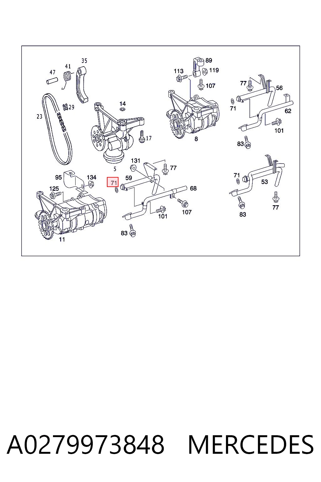 A0279973848 Mercedes Прокладка маслозабірника