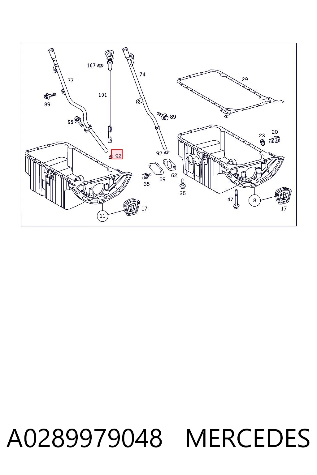 A0289979048 Mercedes Кільце ущільнювача маслозаливної горловини