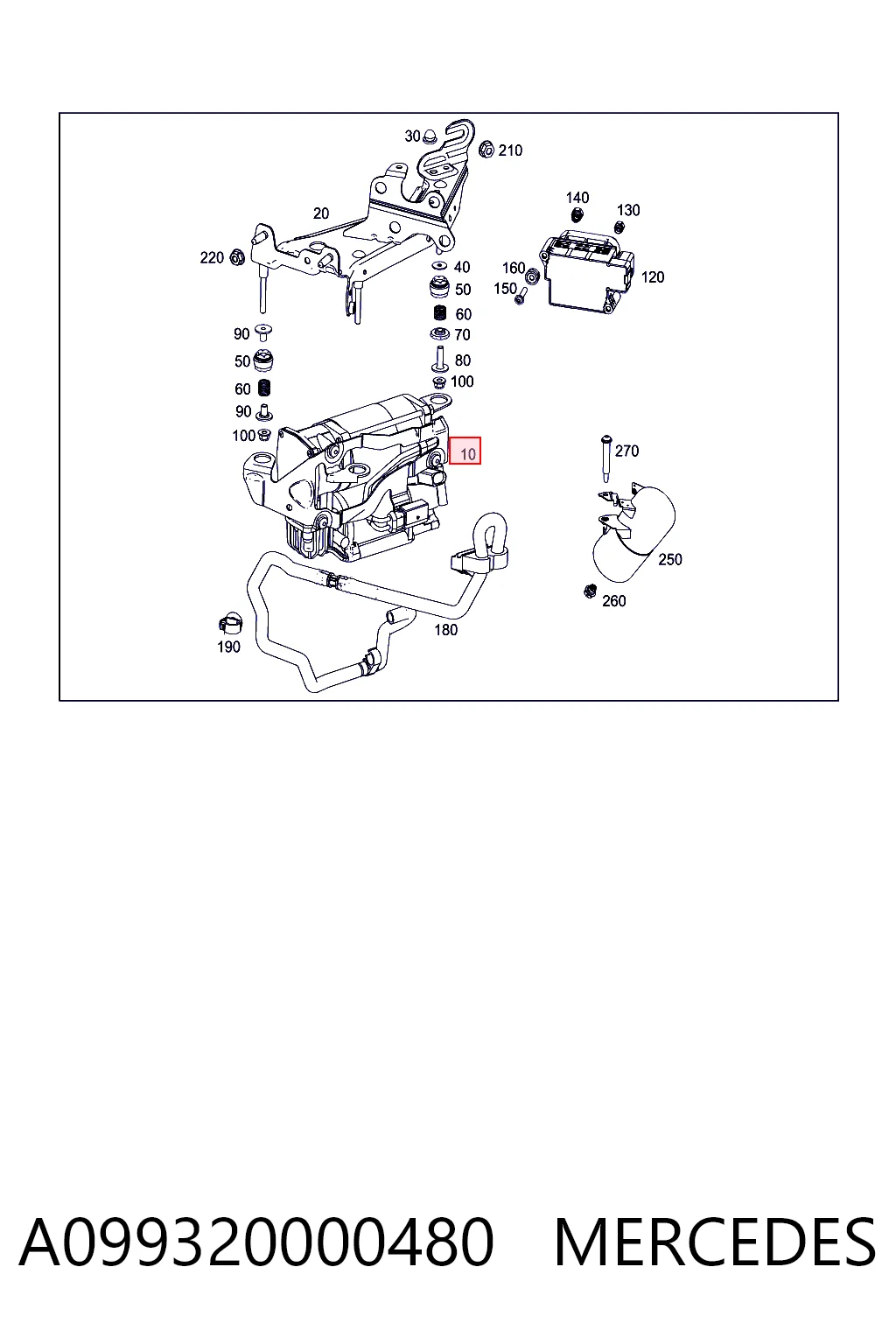 A099320000480 Mercedes Компресор підкачки амортизаторів