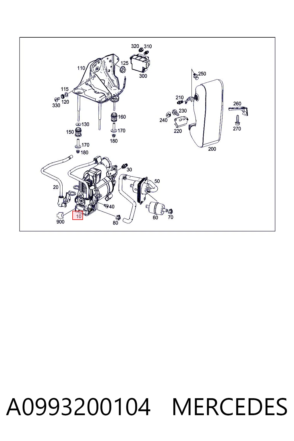 A0993200104 Mercedes Компресор пневмоподвески