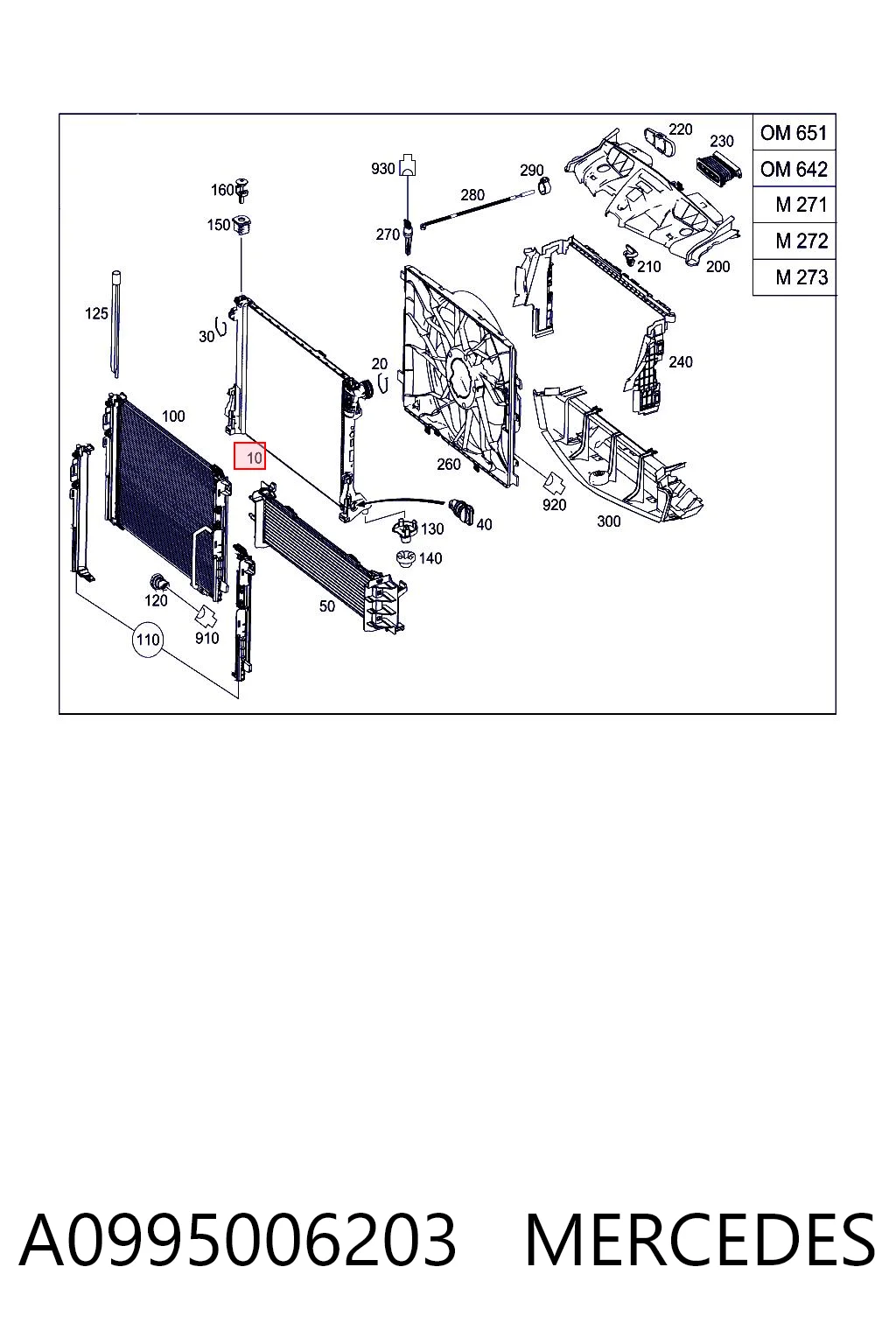 A0995006203 Mercedes Радіатор охолодження двигуна