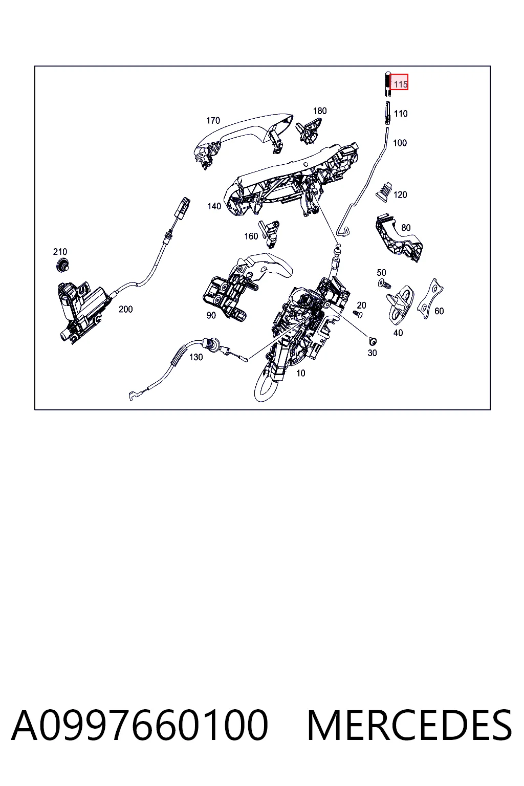 A0997660100 Mercedes Ковпачок кнопки блокування дверей