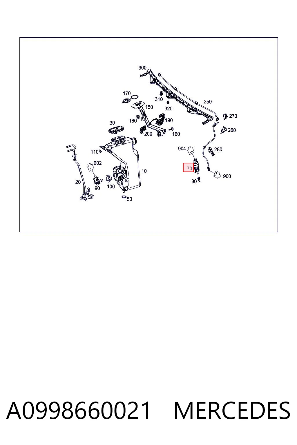 A0998660021 Mercedes Двигун омивача скла передній/задній
