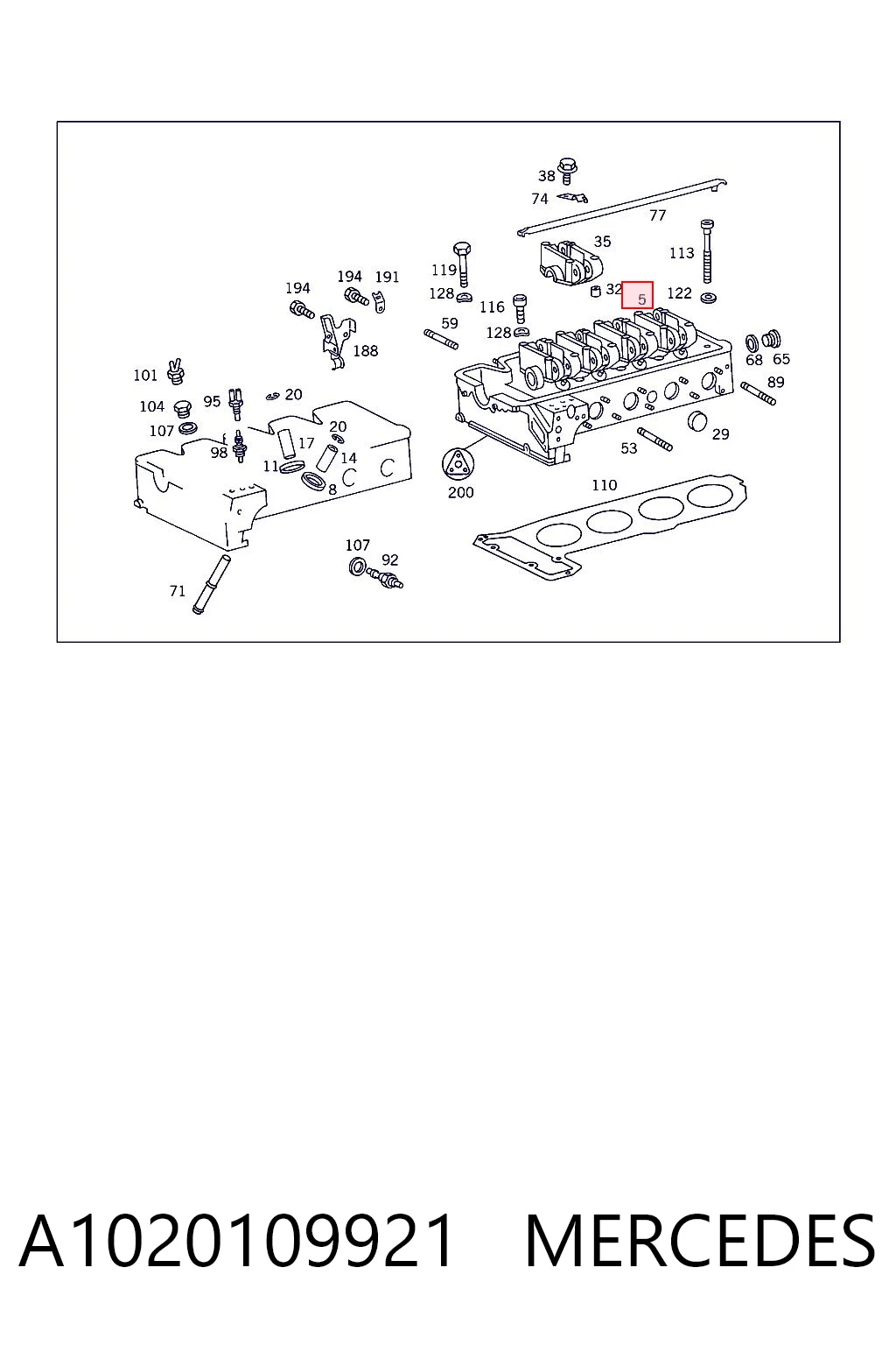 Головка двигуна Mercedes A102010374181 ціна, від 126.15 USD